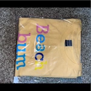 Hand made beach bum tee, yellow